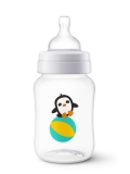 Dojčenská fľaša Avent Classic 260 ml biela s tučniakom