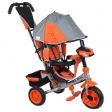 Detská trojkolka so svetlami Baby Mix Lux Trike sivo-oranžová