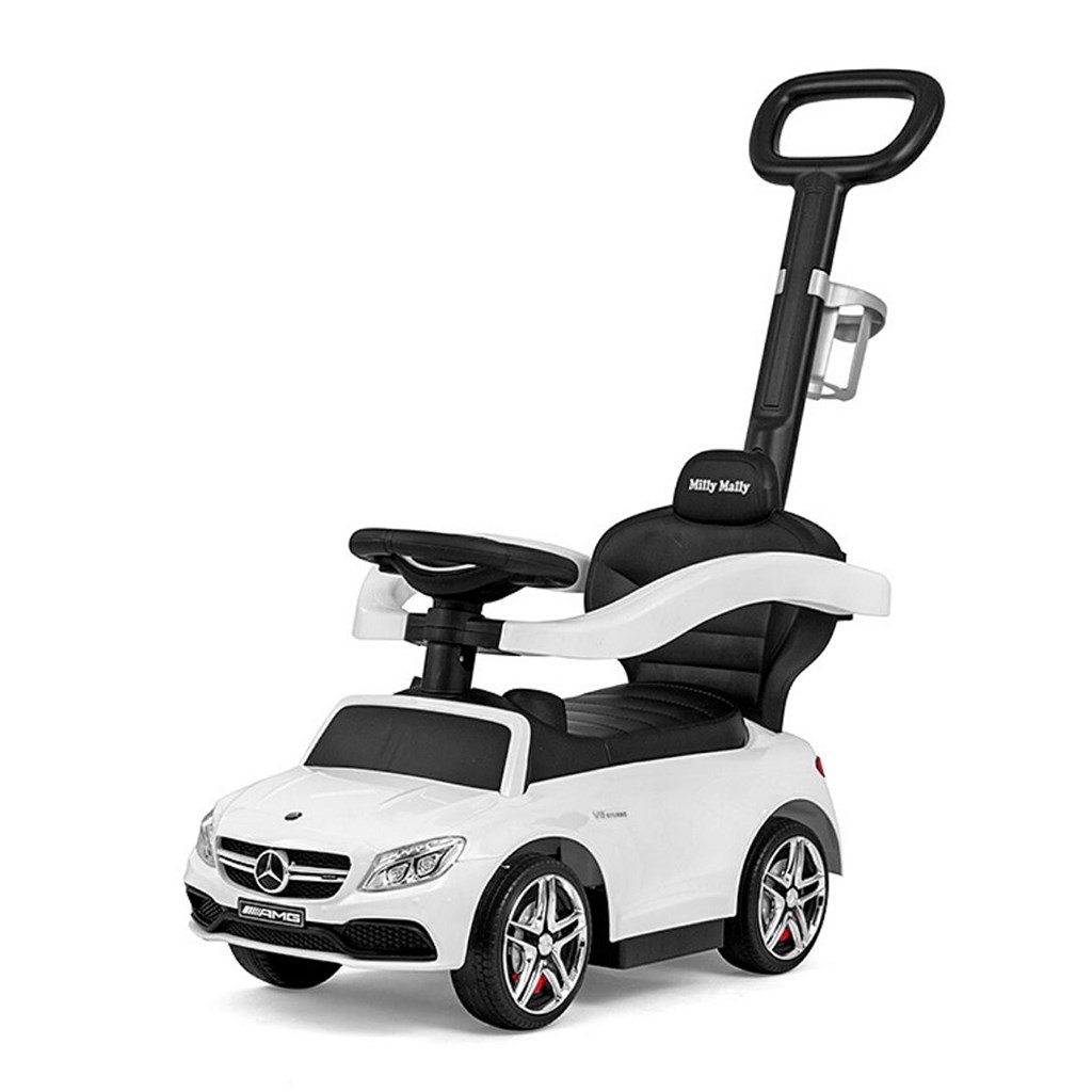 Baby Mix s vodiacou tyčou Mercedes Benz AMG C63 Coupe biele