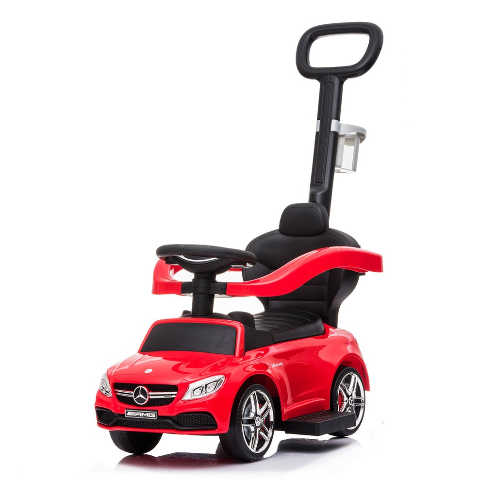 Baby Mix s vodiacou tyčou Mercedes Benz AMG C63 Coupe červené