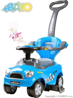 Detské hrajúce jazdítko-odrážadlo 3v1 Bayo Super Coupe blue