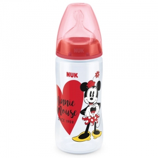 Dojčenská fľaša NUK Disney Mickey 300 ml Minnie červená