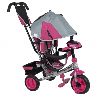 Detská trojkolka so svetlami Baby Mix Lux Trike sivo-ružová