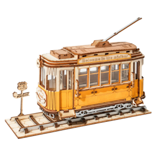 Robotime Drevené 3D puzzle Historická električka 145 ks